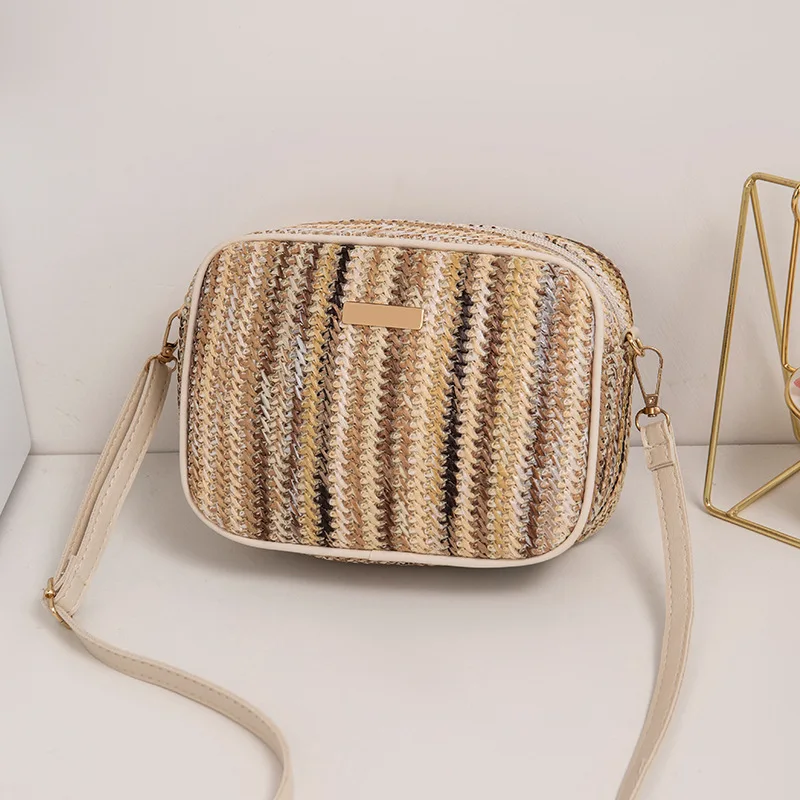 Trend ige Damen taschen, modisches und künstlerisches Weben, mehrfarbige Stroh gewebte Taschen, Umhängetaschen im ethnischen Stil, Damen taschen – Detail 12