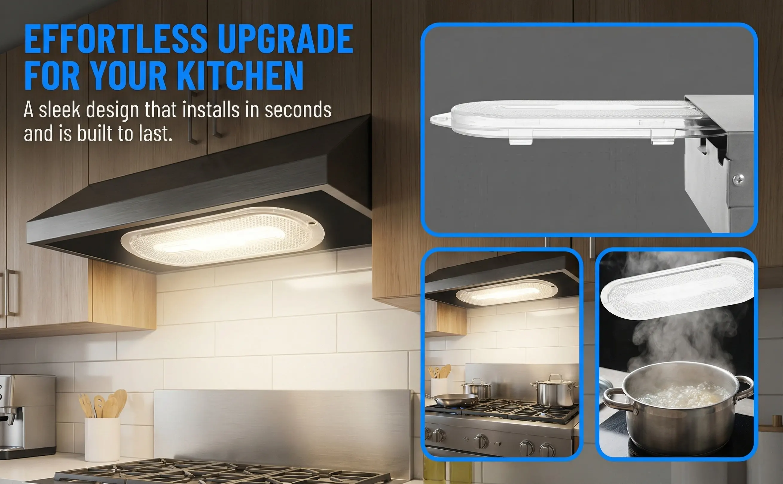 Range Hood Light Lens Clear Plastic Oval Shaped Replacement LED Cooker Light Cover Smoke Stove Vent Hood Lamp Shade