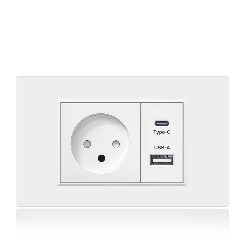 Israel usb tipo c tomada de parede de carregamento 118mm * 72mm branco & preto chama retardador painel pc tomada de alimentação para casa escritório cozinha