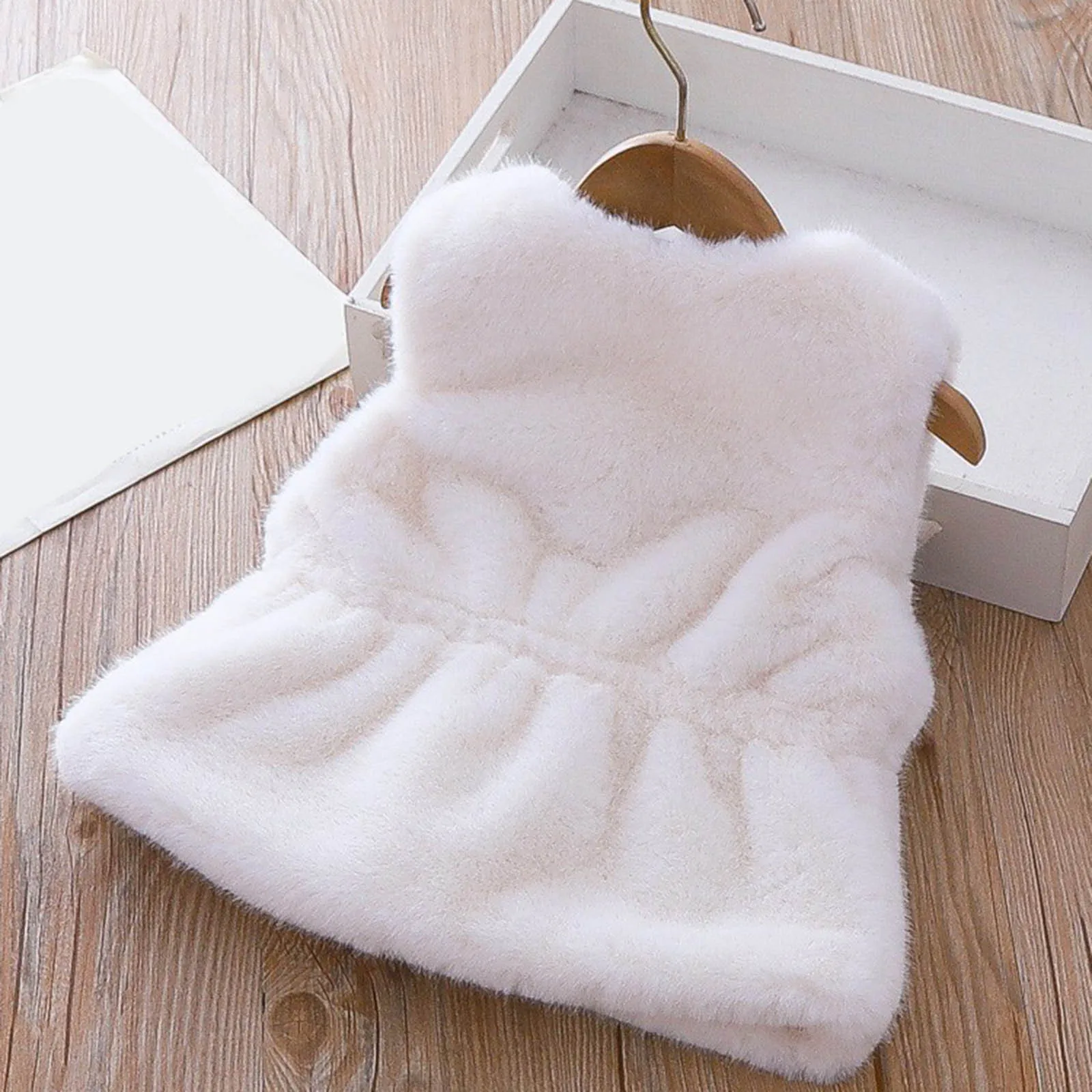 Baby Winter Clothes Flower Fur Vest Girls Jacket Fashion Autumn Winter Kids Fleece Collar Hooded Jackets Warm Wool Coats 아동외투