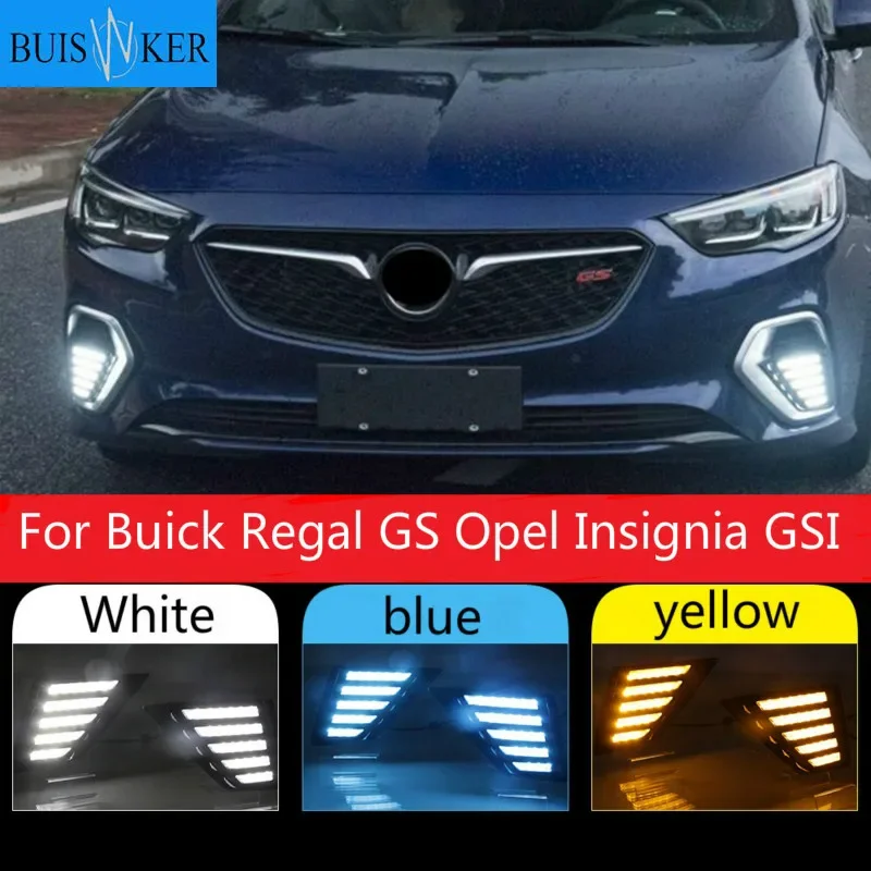 

1 Pair Car 3 Color LED Daytime Running Light for Buick Regal GS Opel Insignia GSI 2017-2018 Car accessories