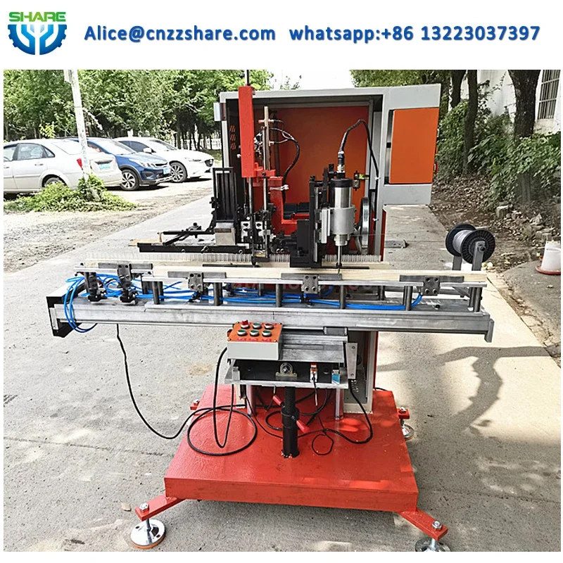 Plastic Broom Filament Drilling Tufting Machine Wood Handle Brush Fixing Making Machine