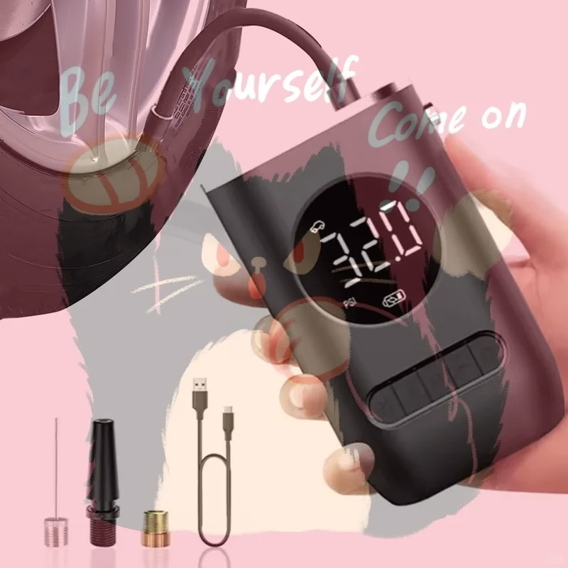 

Портативный цифровой воздушный насос для накачивания шин, беспроводной воздушный компрессор со светодиодной подсветкой, перезаряжаемый насос для накачивания шин 150 фунтов на квадратный дюйм