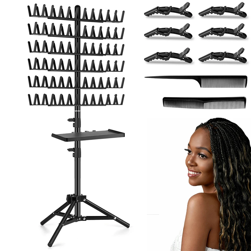 standing-hair-braiding-rack-2-side-adjustable-height-holder-hanger-stand-for-braiders-weaving-extensions-salon-home-styling-tool