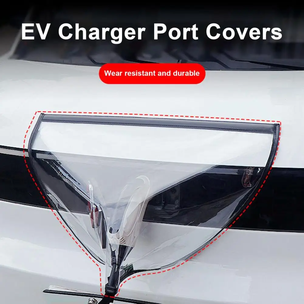 EV Charger Port Rain Cover Magnetic Transparent Protective Covers for Electric Car High Temp Resistant Charger Rain Guard