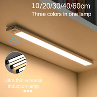 10/20/30/40/50/60CM Under Cabinet Lights LED Night Light Motion Sensor Wireless Rechargeable Kitchen Cabinet Bedroom Lighting