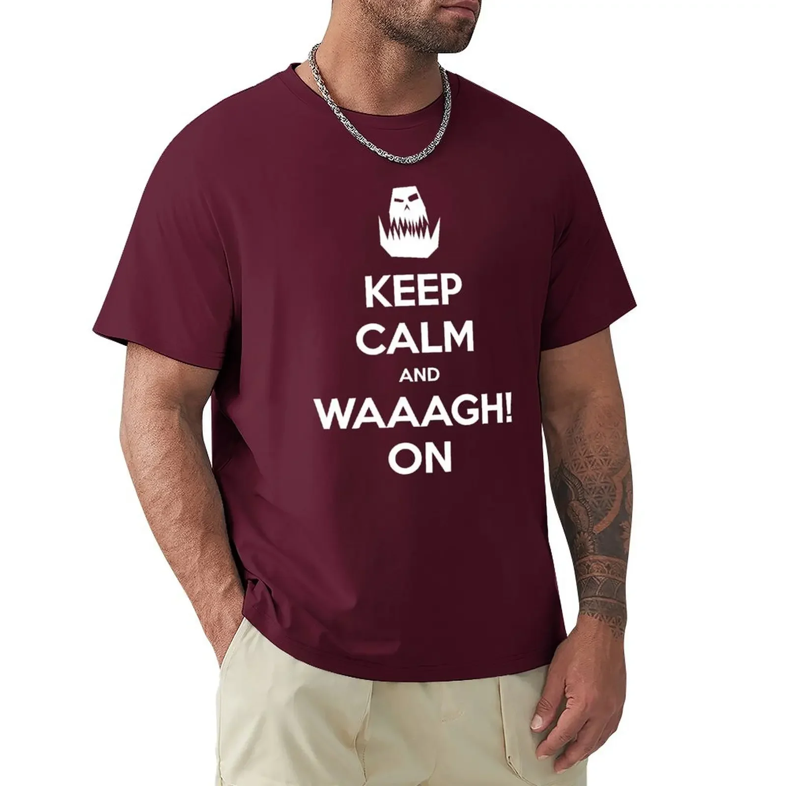 

Keep calm and WAAAGH! on T-Shirt new edition shirts graphic vintage anime shirt men t shirt