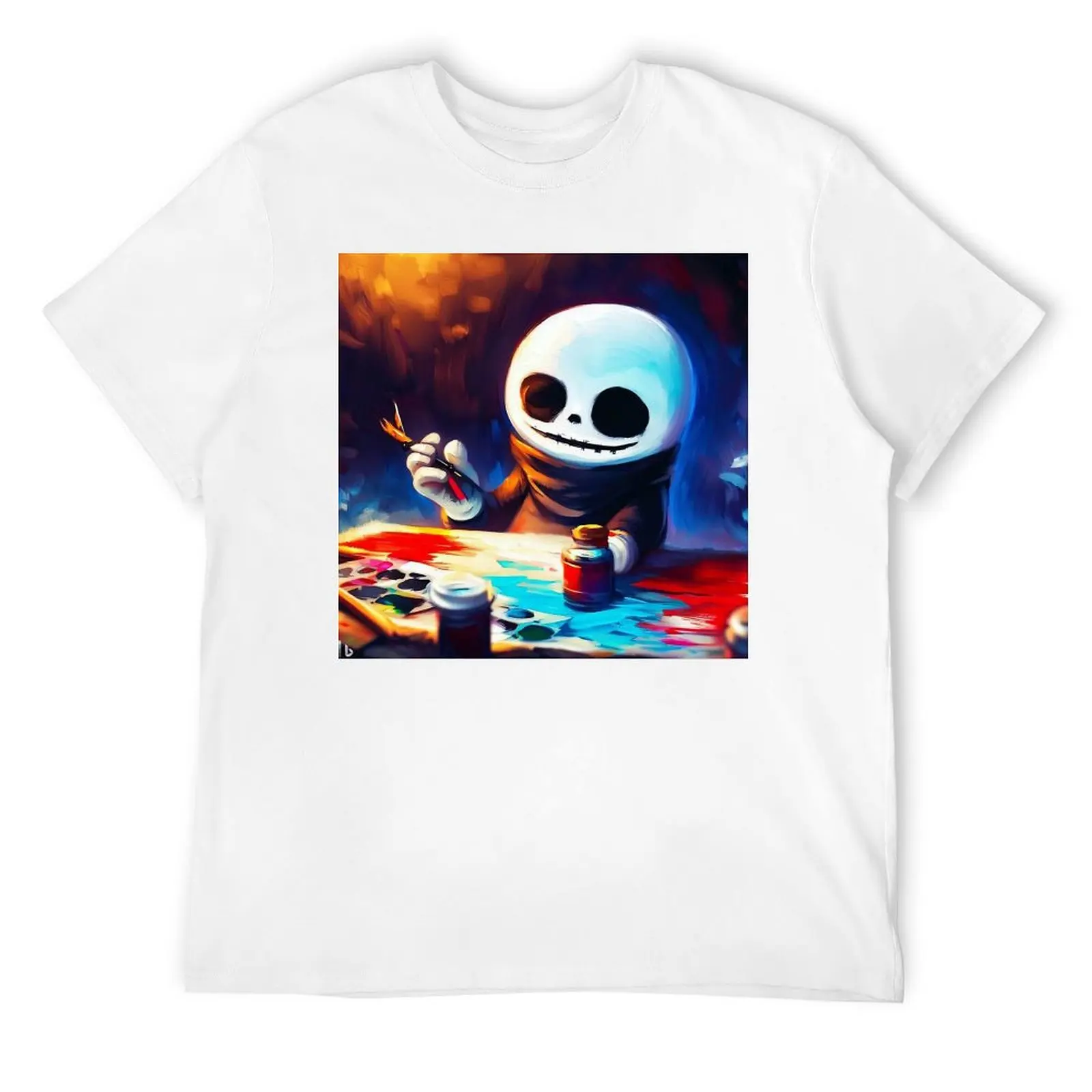 Painting The Many Emotions Of Sans Undertale T-shirt Harajuku Movement  Funny Novelty T-shirts Graphic Vintage Fitness USA Size