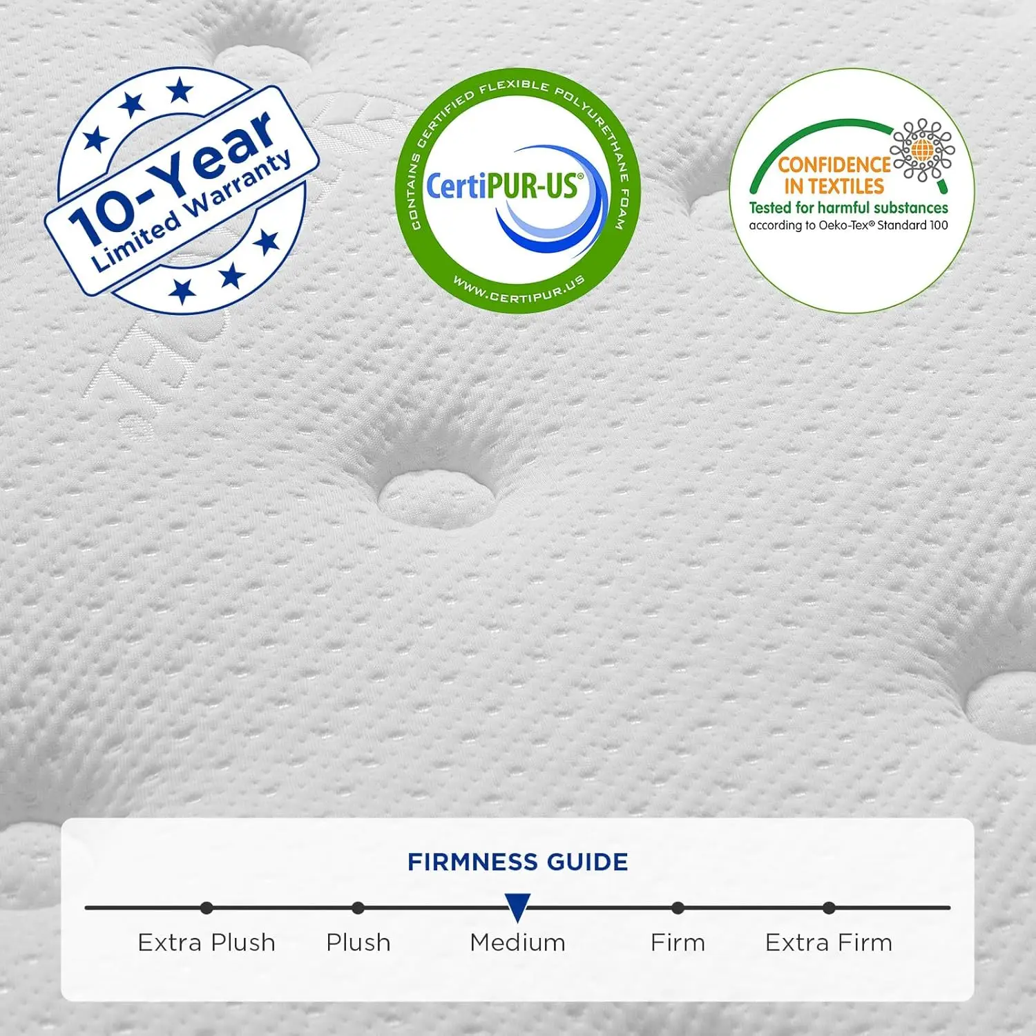 Matelas Hybride Complet de 12 Pouces, dans une Boîte avec Mousse à Mémoire de Forme en Gel, Bobines de Poche Enveloppées pour une Tenue Cool