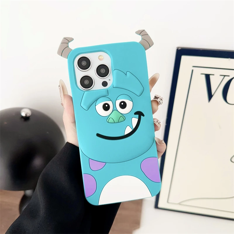 Sulley 3D Cartoon Phone Case For Samsung Galaxy A55 A35 A25 A15 A54 A34 A24 A53 A13 A52s Super Cute Soft Silicone Cover Fundas