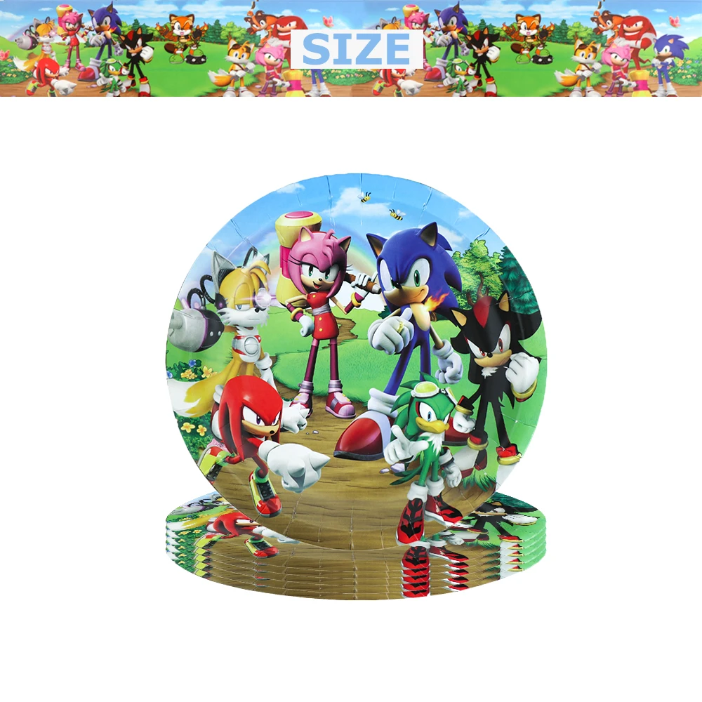 Kit Sonic the Hedgehog Party Decorations Balloons Tableware Set For Kids Birthday Baby Shower Sonic Party Supplies Cake Topper