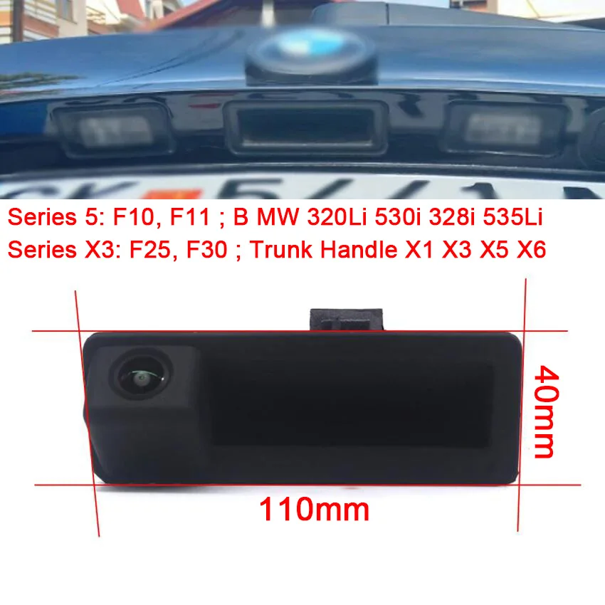 HD Trunk Handle switched Car rear view camera for BMW 1 3 5 Series X3 X4 X5 X6 E60 E70 E82 E84 E90 E91 E93 F10 F11 F25 F30