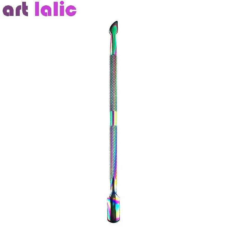 3 ชิ้นไทเทเนียมเล็บชุดเครื่องมือ - Rainbow Cuticle Nipper Pusher Tweezer ชุด Professional Dead Skin Remover สําหรับ Home & Salon ใช้