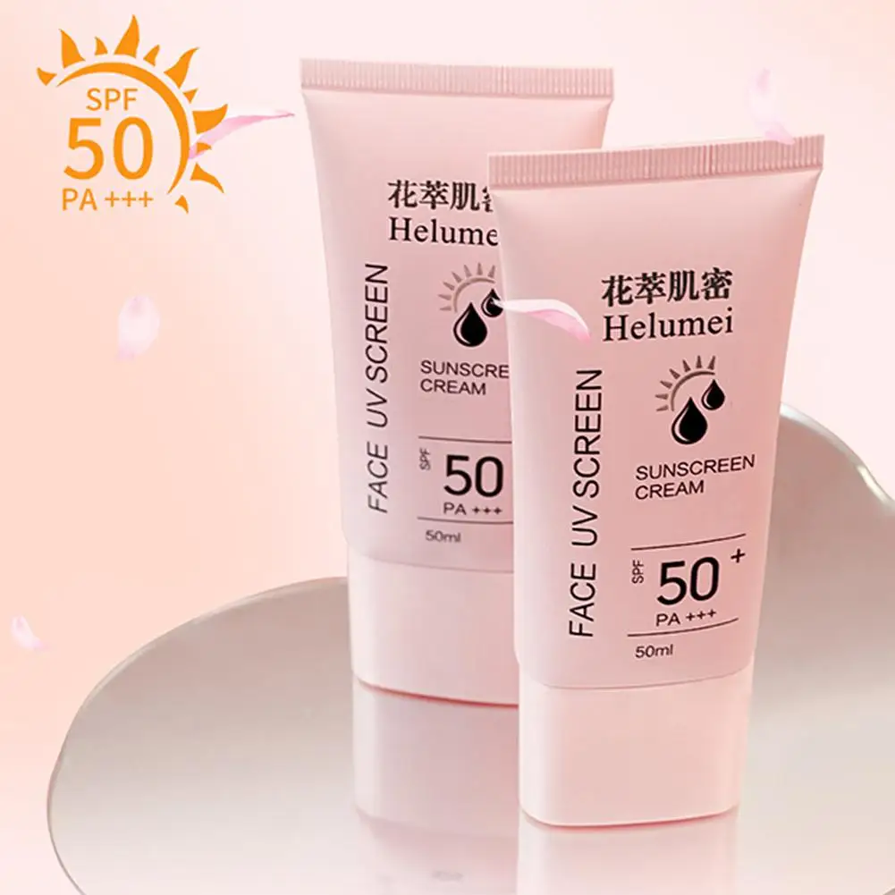 Loção de proteção solar hidratante calmante, proteção UV forte, protetor solar para rosto e corpo, 50ml, SPF 50 Plus, C9W5