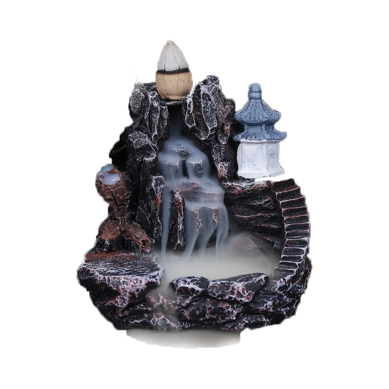 

Decor Yoga Spa Meditation Natural Aromatherapy Resin Backflow Incense Holder Handmade Waterfall Incense Burner