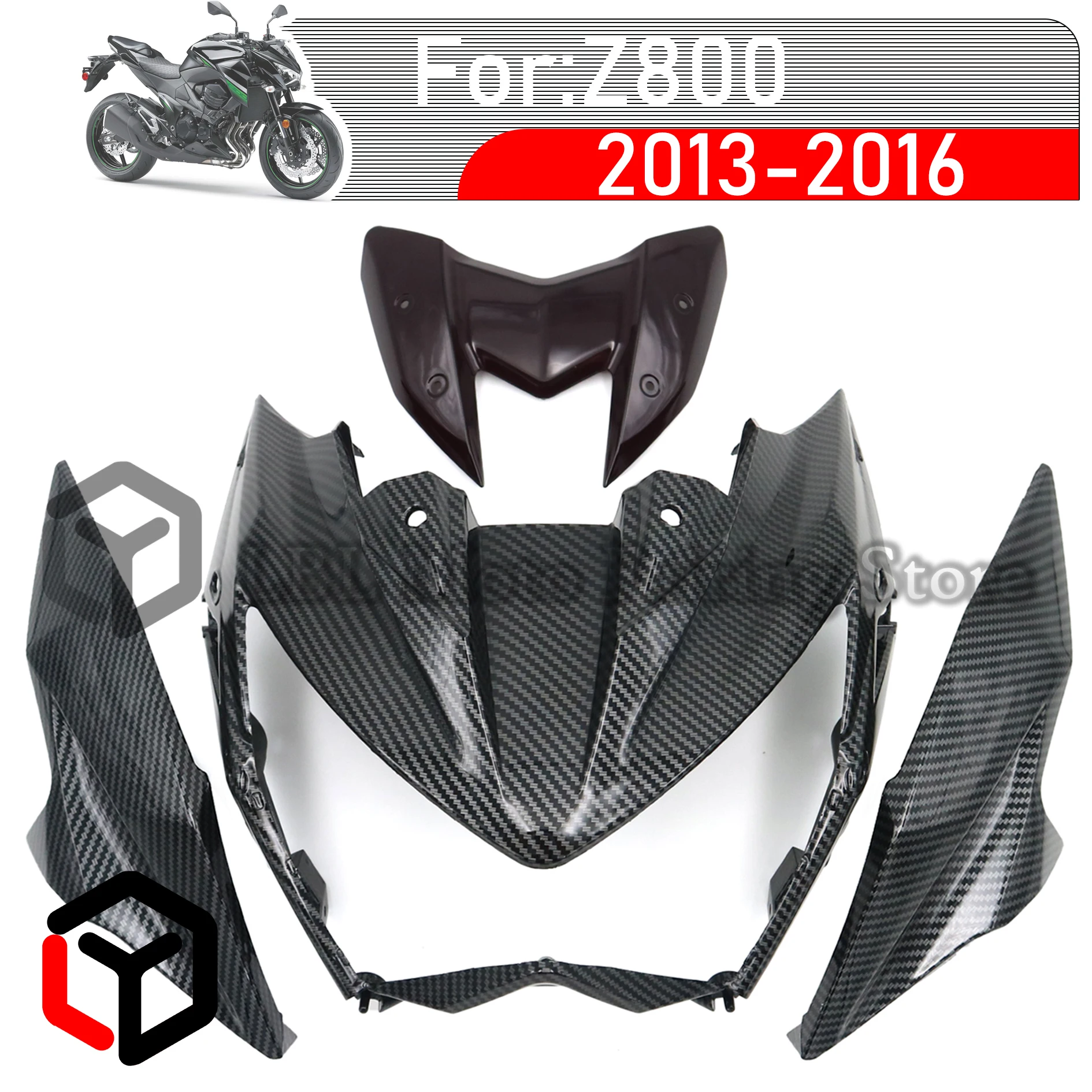 

Обтекатель фары для Kawasaki Z800 2013 2014 2015 2016 Z 800 передний налобный хомут верхний нос обтекатель передний Кронштейн Рулевого сигнала