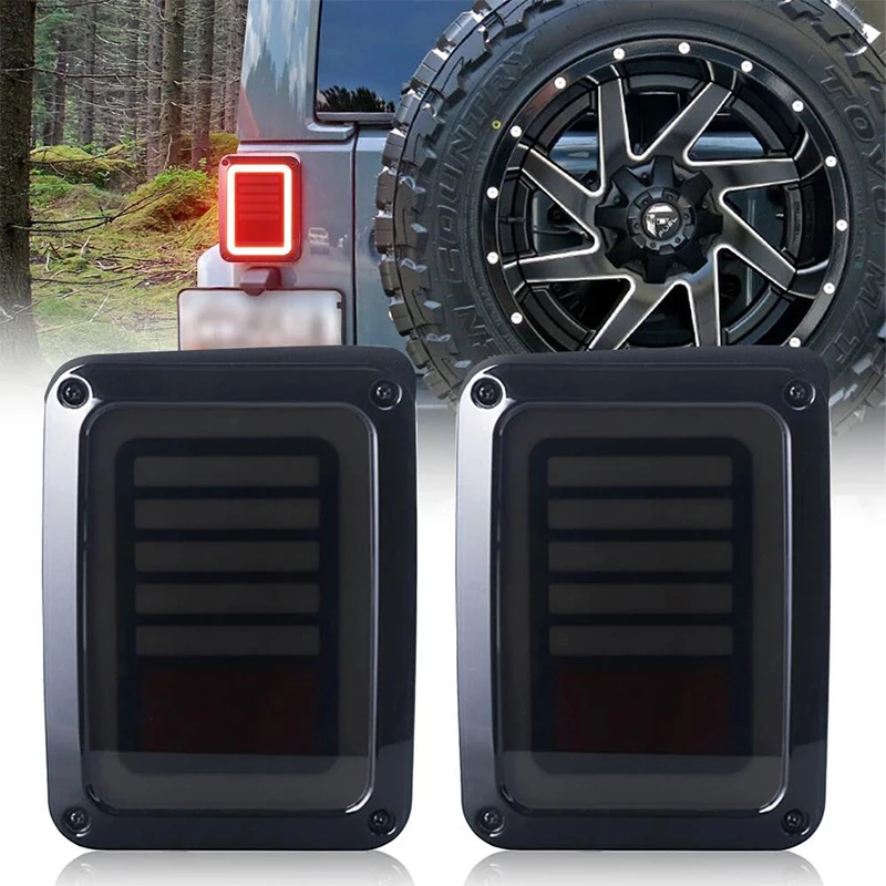 JK LED Tail Lights For Jeep Wrangler JK JKU 2007-2018 DRL Brake Reverse Turning Lamps 12v approved Accessories for the car