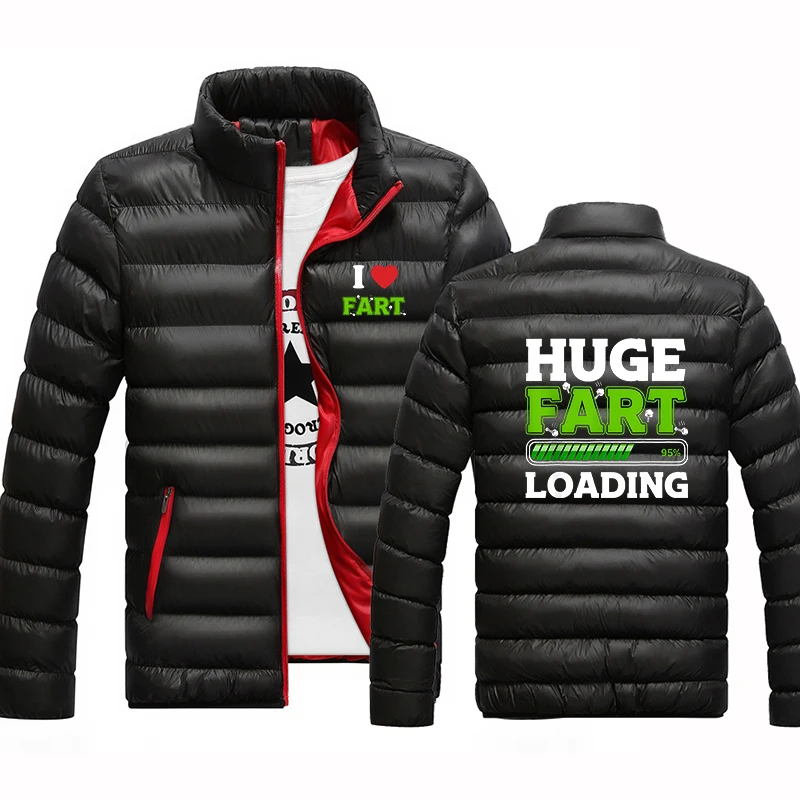 2026 Huge Fart Loading Print Autumn And Winter New Men's Four-color Cotton-padded Jacket Zipper Control Fashion Hot Sale Coat