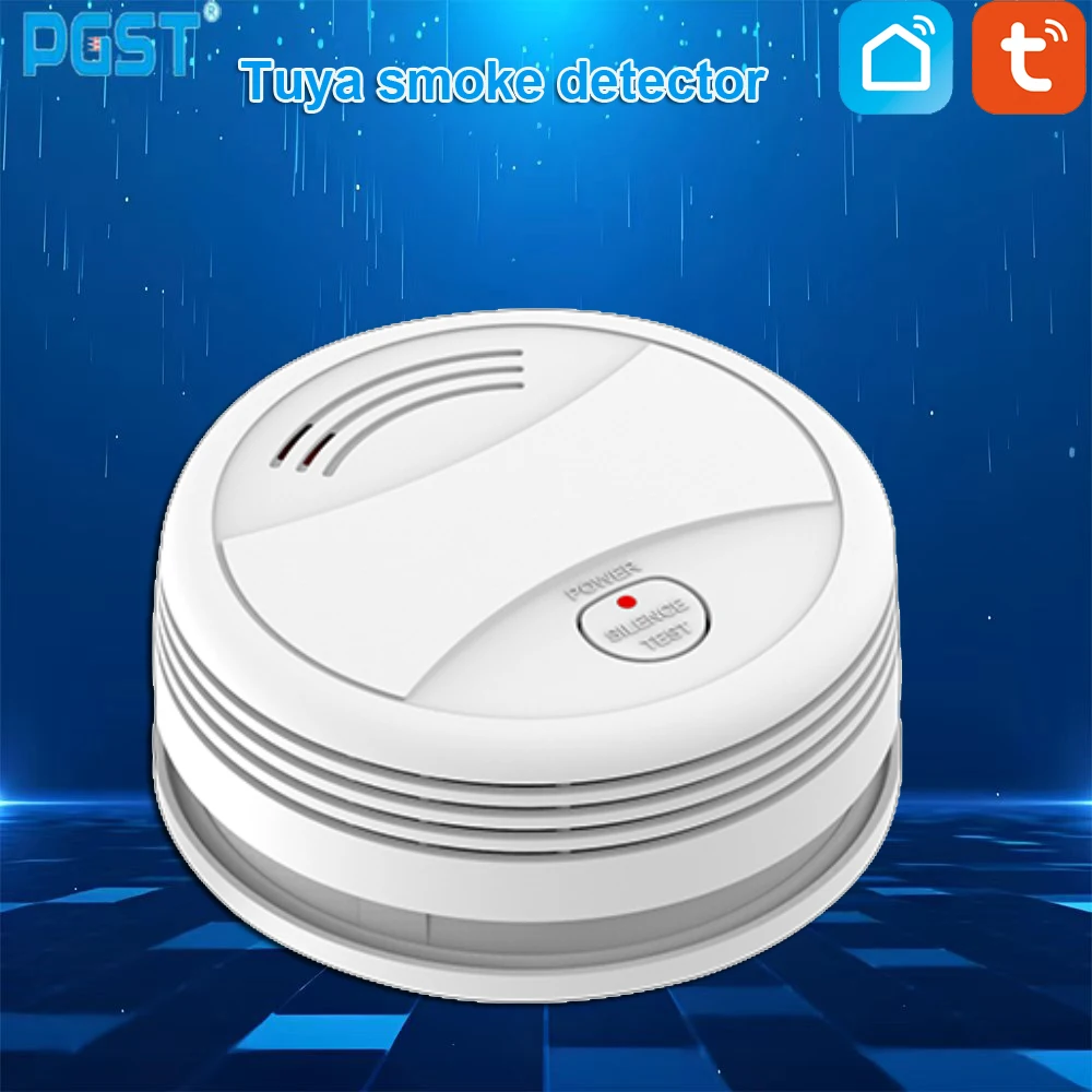 pgst-グラフィティ-wifi-スマート煙センサー-スマートライフアプリ制御-ホームセーフティ、煙警報器-85デシベルのオンサイトアラーム-alexa対応
