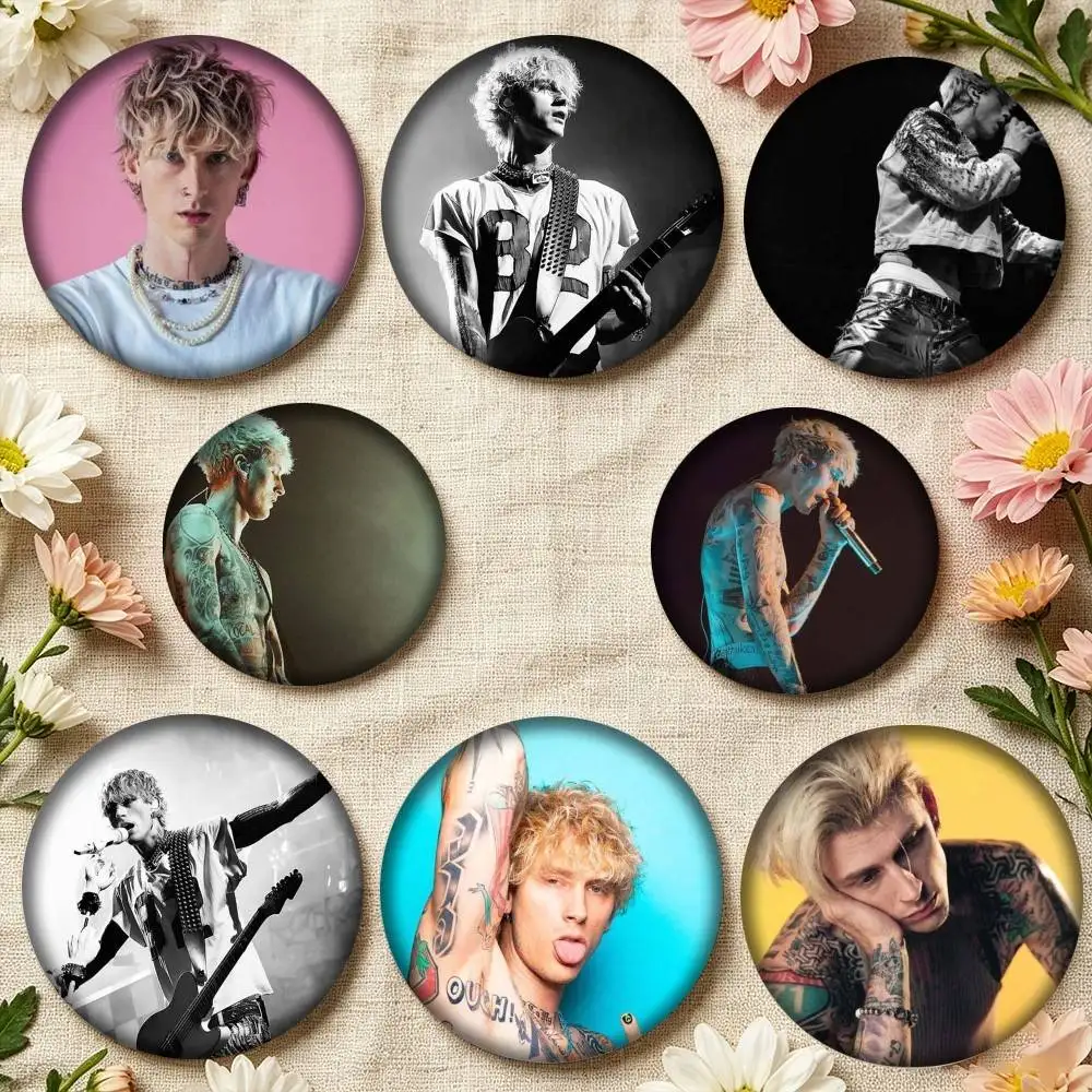 MGK Machine Gun K-Kelly 25 32 44 58 75mm Badges Personalized Round Brooches Pins Accessory Gift