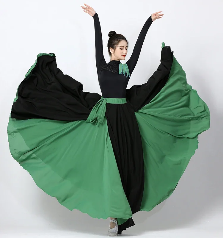 

Новый женский монгольский танцевальный костюм, тест на искусство меньшинства, большая распашная юбка, современный танцевальный тренировочный комплект