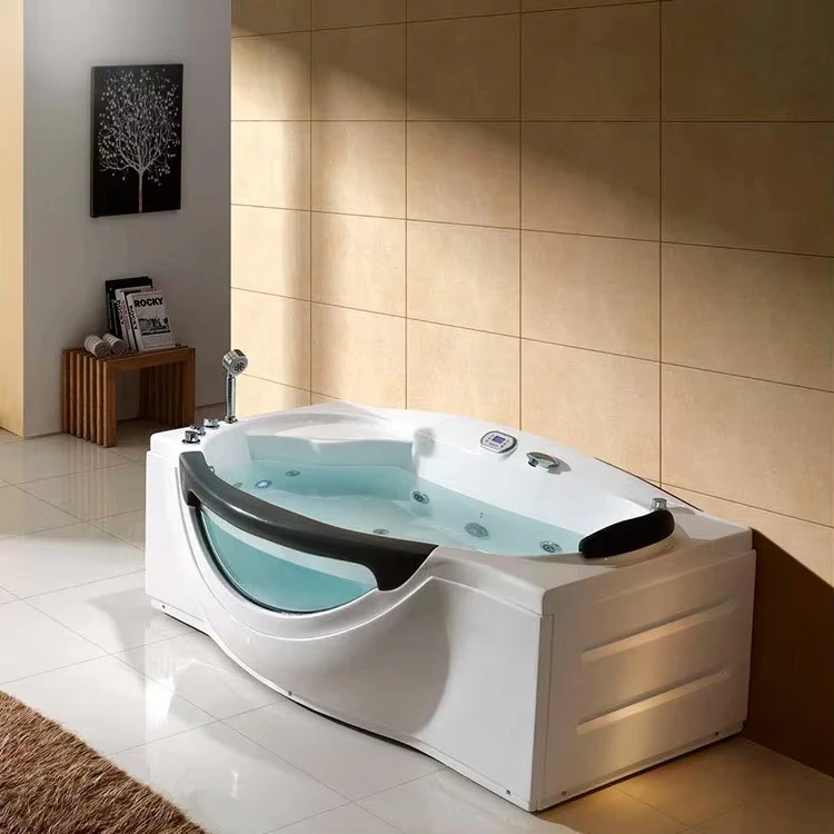 

Touch Digital Control System Freestanding Acrylic Modern Indoor Soaking Bathtub For Bathroom Design
