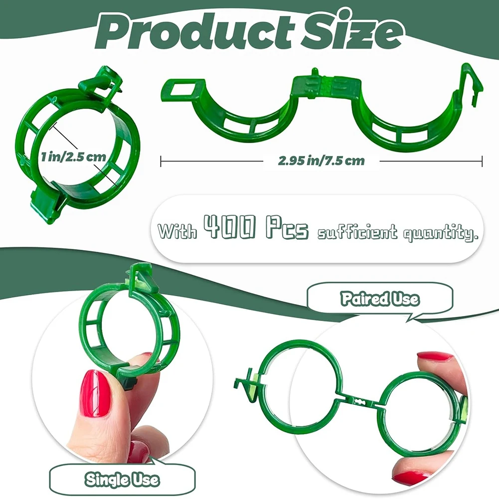 belong 500 Pcs Tomato Clips,Plastic Vine Clips,Plant Support Clips for Gardening,Climbing Plants,Tomato,Vegetables(Green)