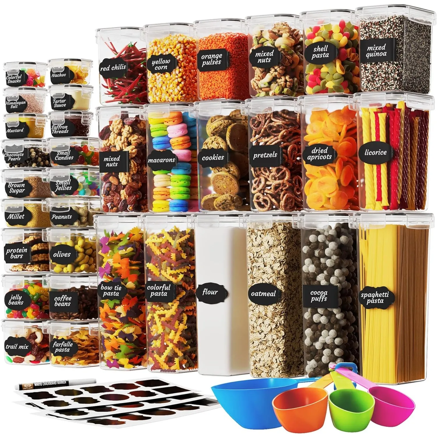 

Chef's Path Airtight Food Storage Container Set with Lids - Superior Variety Pack of 36 for Kitchen & Pantry Organization