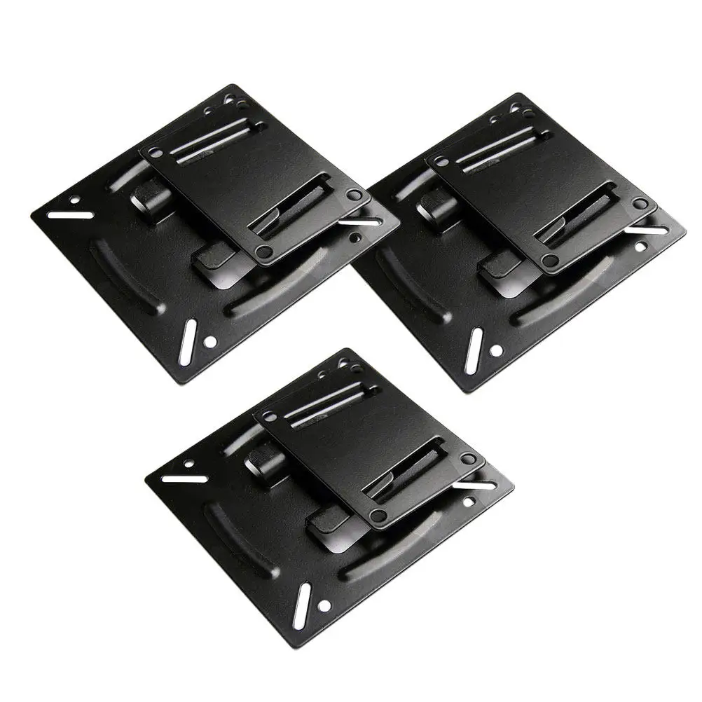 3Pcs LCD TV Stand Base Replacement 14-24 Inch Adjustable Height Heavy Duty Steel Holder for Home Office Hotel Store