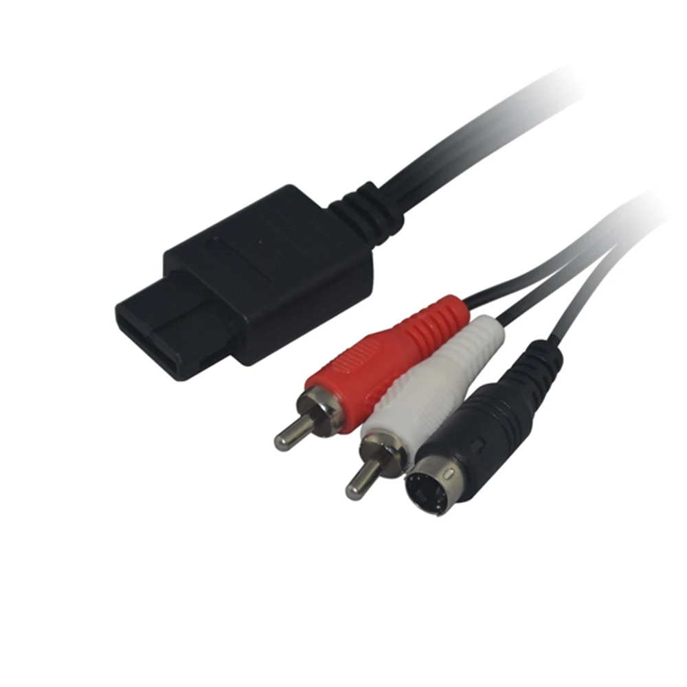 S-Video Cable 2RCA AV Cord  cable for N64 for SNES for GameCube GC