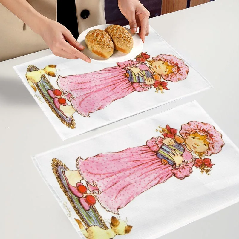 2PC Sarah Kay 02 Placemat Anime Girl For Kitchen Bar Bowl Pad Non-slip Heat Resistant High Quality Linen Table Mat 7.10