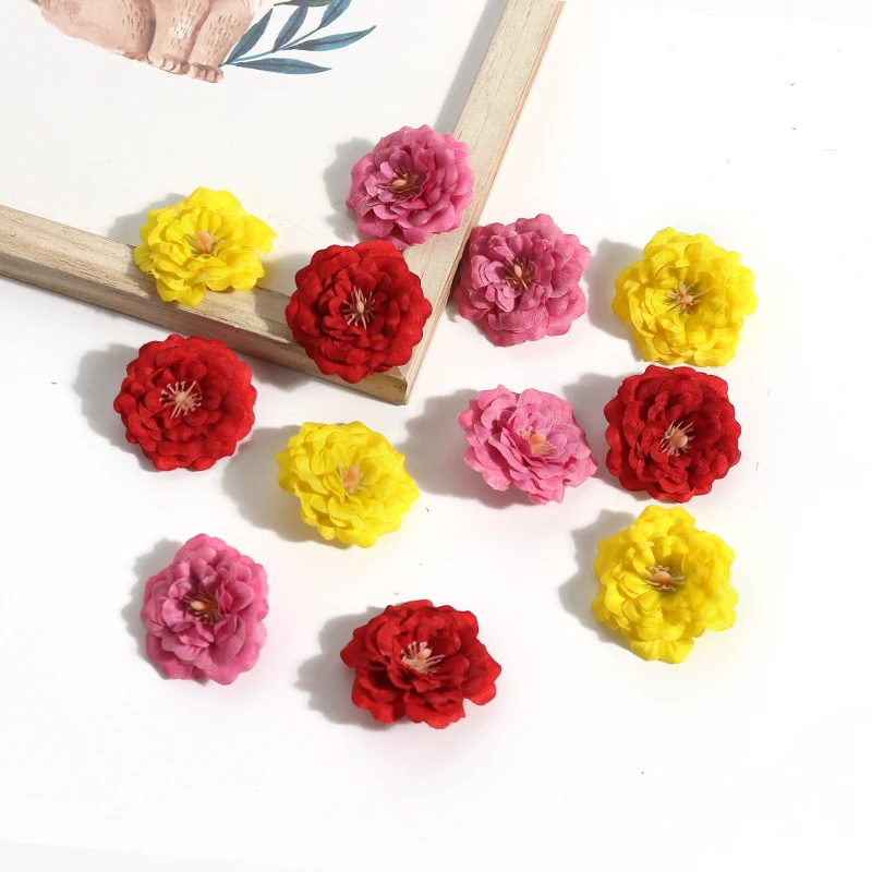 10/20Pcs Artificial Flowers Mini Head Silk Fake Flowers For Home Decor Garden Party Wedding Decoration Craft Wreath Accessories