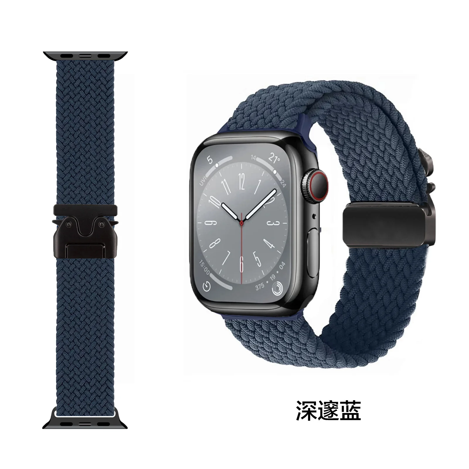 애플 워치용 브레이드 스트랩, 나일론 팔찌, iWatch 시리즈 10, 9, 8, 7, 6 SE, 울트라 2 밴드, 46mm, 42mm, 41mm, 45mm, 44mm, 40mm, 38mm, 49mm