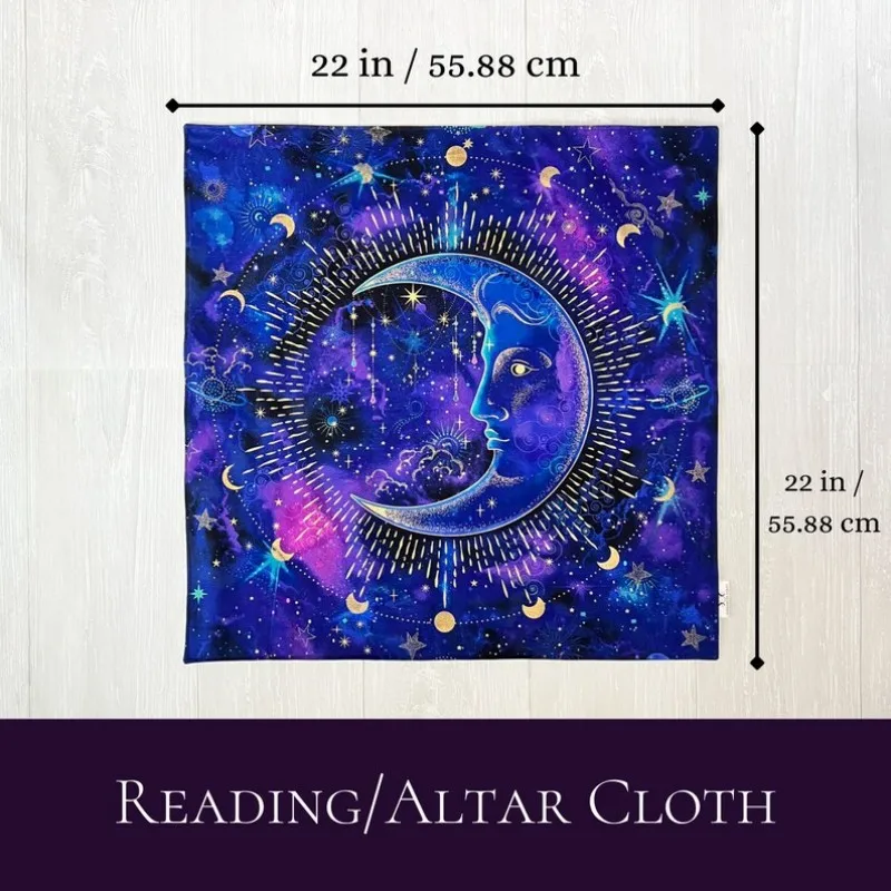 VIKAMA Galaxy Moon Tarot Altar Cloth Starry Sky Astrology Divination Tablecloth Witchcraft Ritual Decor