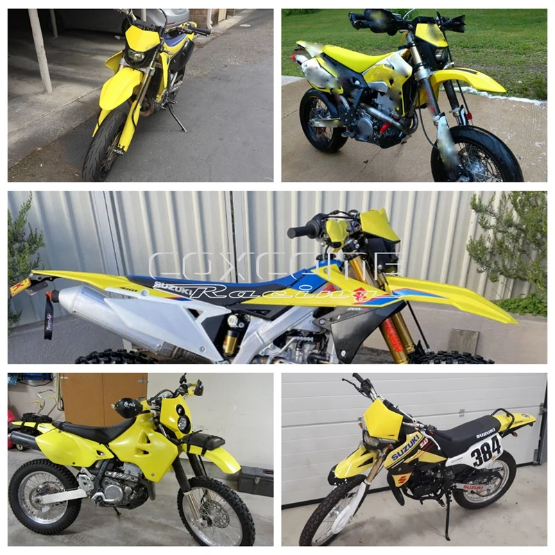 Dual Sport Supermoto Yellow Headlight Offroad Front Lights Lamp Mask Fairing For Suzuki RMZ RM RM-Z DR-Z DR 85 125 250 400 450