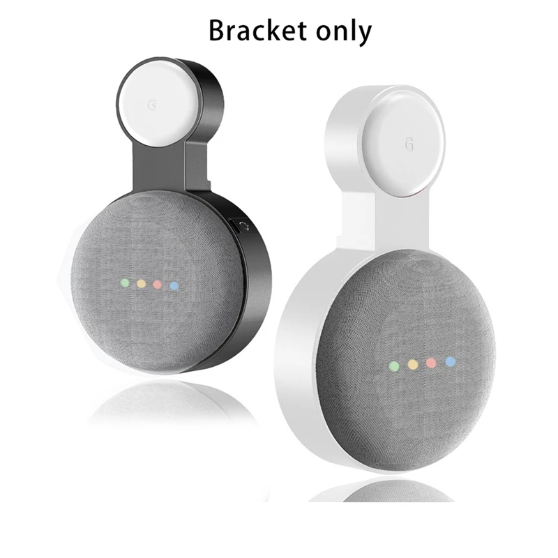 Top ข้อเสนอ4Pcs สำหรับ Google เสียงสำหรับ Google Nest Mini Wall Bracket รุ่นที่สองแขวนวงเล็บแขวน-black & White