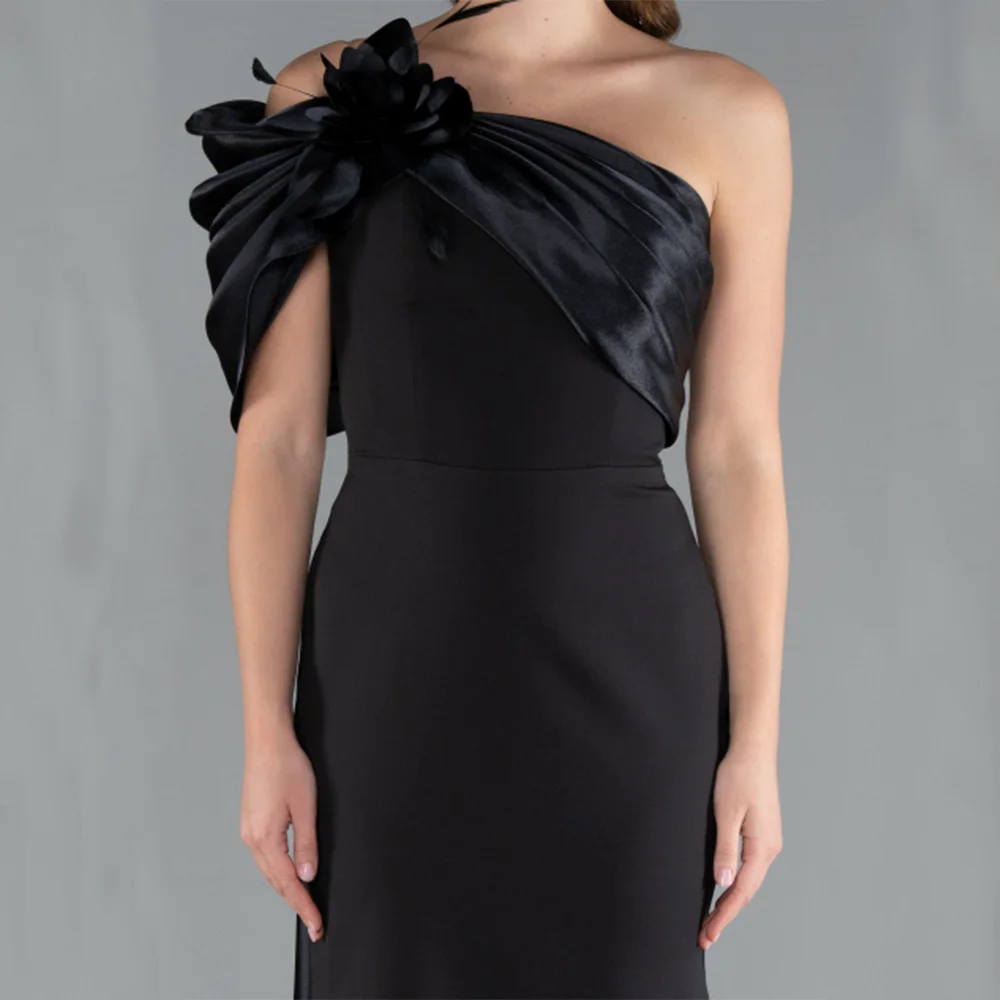 فستان سهرة كلاسيكي عالي الجودة من Dream Jersey بطول الأرض بكتف واحد للحفلات الراقصة على شكل زهرة فيستدوس دي فييستا مخصص