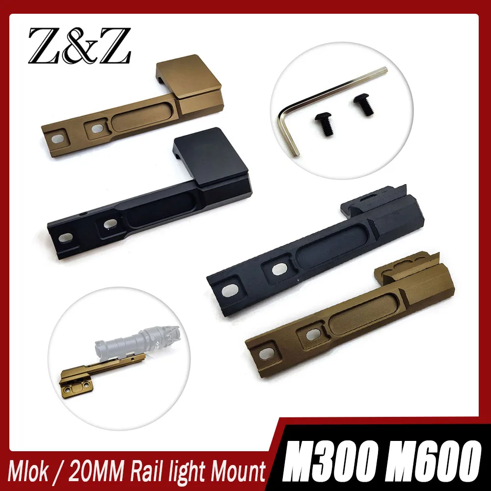 

Tactical Offset Adaptive Long Bar Light Mount For M300 M600 Flashlight Mount Base Fit 20MM Picatinny Mlok Keymod Rail Hunting