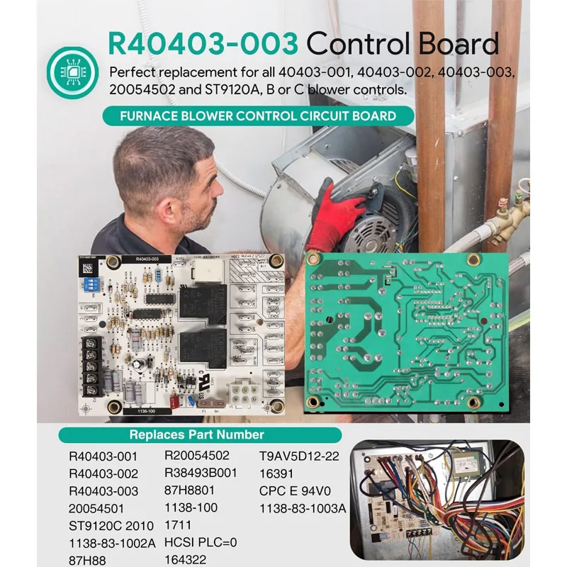 R40403-003 Furnace Blower Control Circuit Board, For All 40403-001, 40403-002, 20054502, ST9120A, B or C Blower Controls