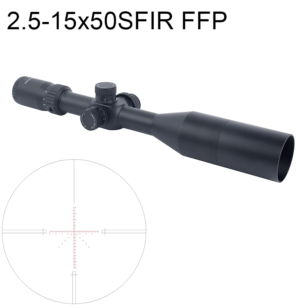 

Optical Sight 2.5-15x50SFIR FFP Parallax Adjustment Long Range Shotgun Airsoft Gun Collimator Spotting Scope For Rifle Hunting