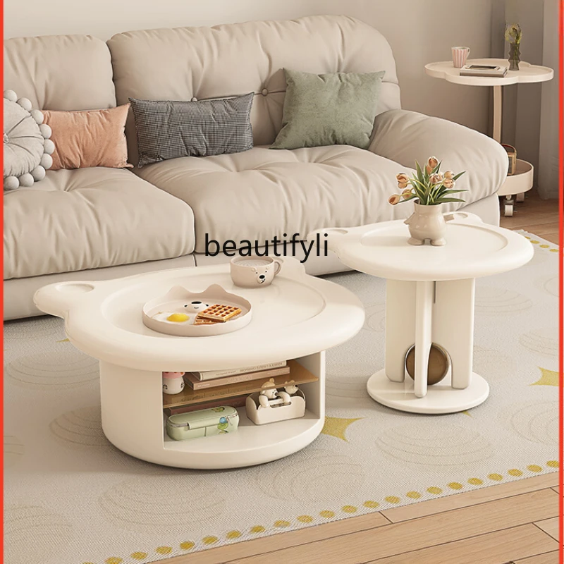 Кремовый стильный чайный столик для гостиной, домашний планшетофон, роскошный современный минималистичный креативный чайный столик