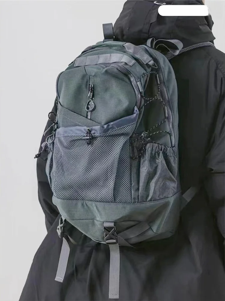 

Outdoor Functional Wind Backpack Large Capacity Travel Mesh Drawstring Unisex Shoulder Bag Water Resistant Canvas Strap
