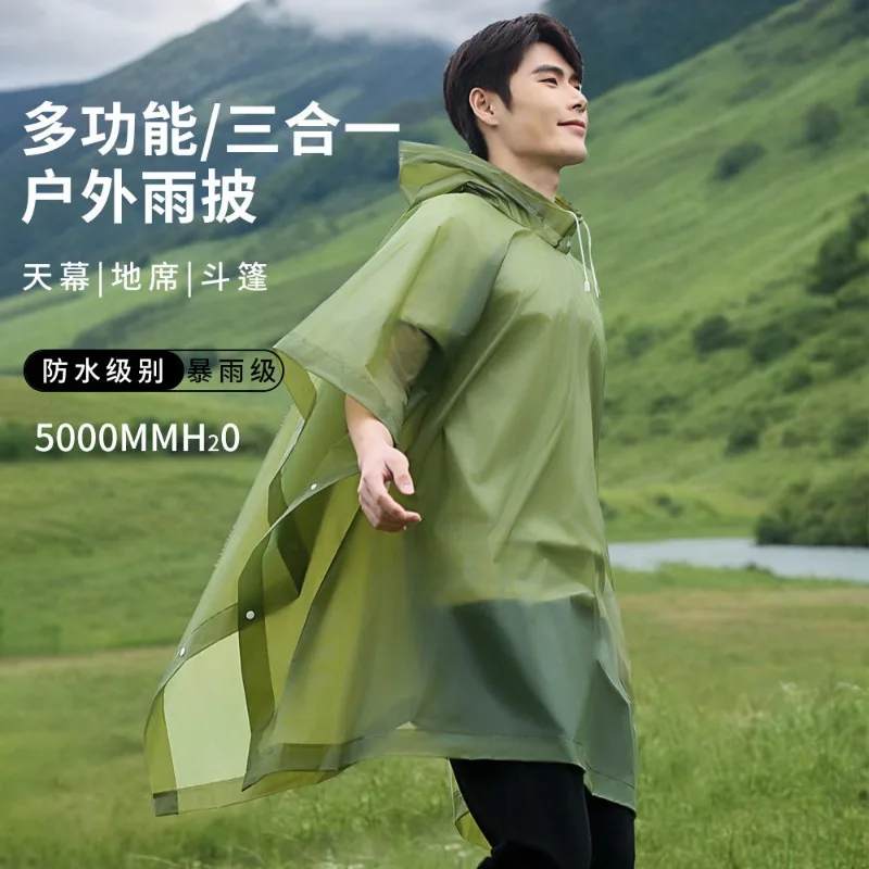 Raincoat 3-in-1 Outdoor Multifunctional Raincoat Outdoor Mountaineering Lightweight Hiking Poncho
