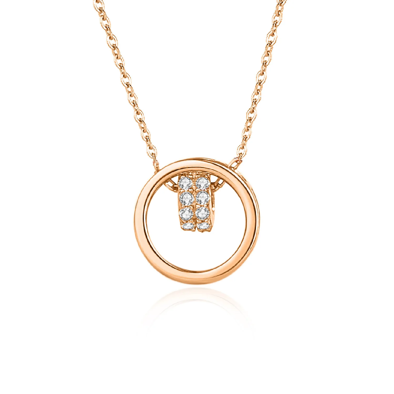 

Wholesale S925 Silver Double Circle Necklace for Women Light Luxury Simple Temperament Clavicle Chain Factory