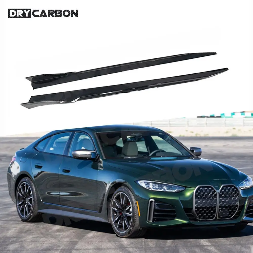 

Carbon Fiber Side Skirts Rocker Panel Lip Splitter for BMW 4 Series G22 G23 G26 2021 + Car Accessories Side Skirt Bumper Apron