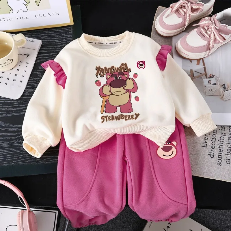 سويت شيرت ديزني كارتون لطيف للبضائع لوسو للفتيات، أزياء أنيقة للخريف، بلوزة حلوة بسيطة ومتعددة الاستخدامات