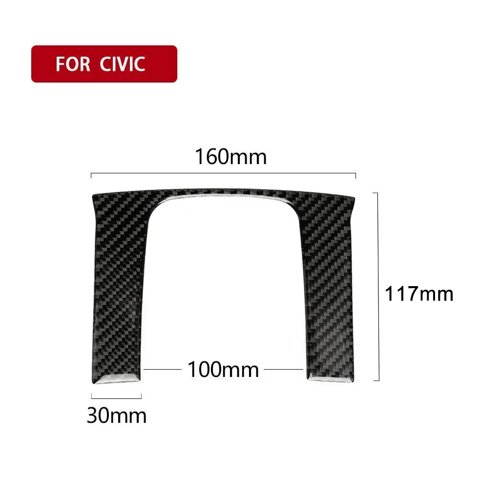 Carbon Fiber Interior Console Automatic Gear Shift Panel Frame Cover Trim Decal For Honda Civic 10th Gen 2016-2021 2020 2019 view 5