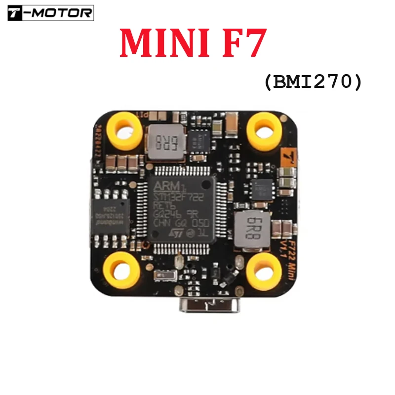 T-MOTOR MINI F7 BMI270 Flight Controller STM32F722 3~6S Lipo Support OSD 20*20mm Matching with F45A MINI 4IN1 ESC for FPV Drone