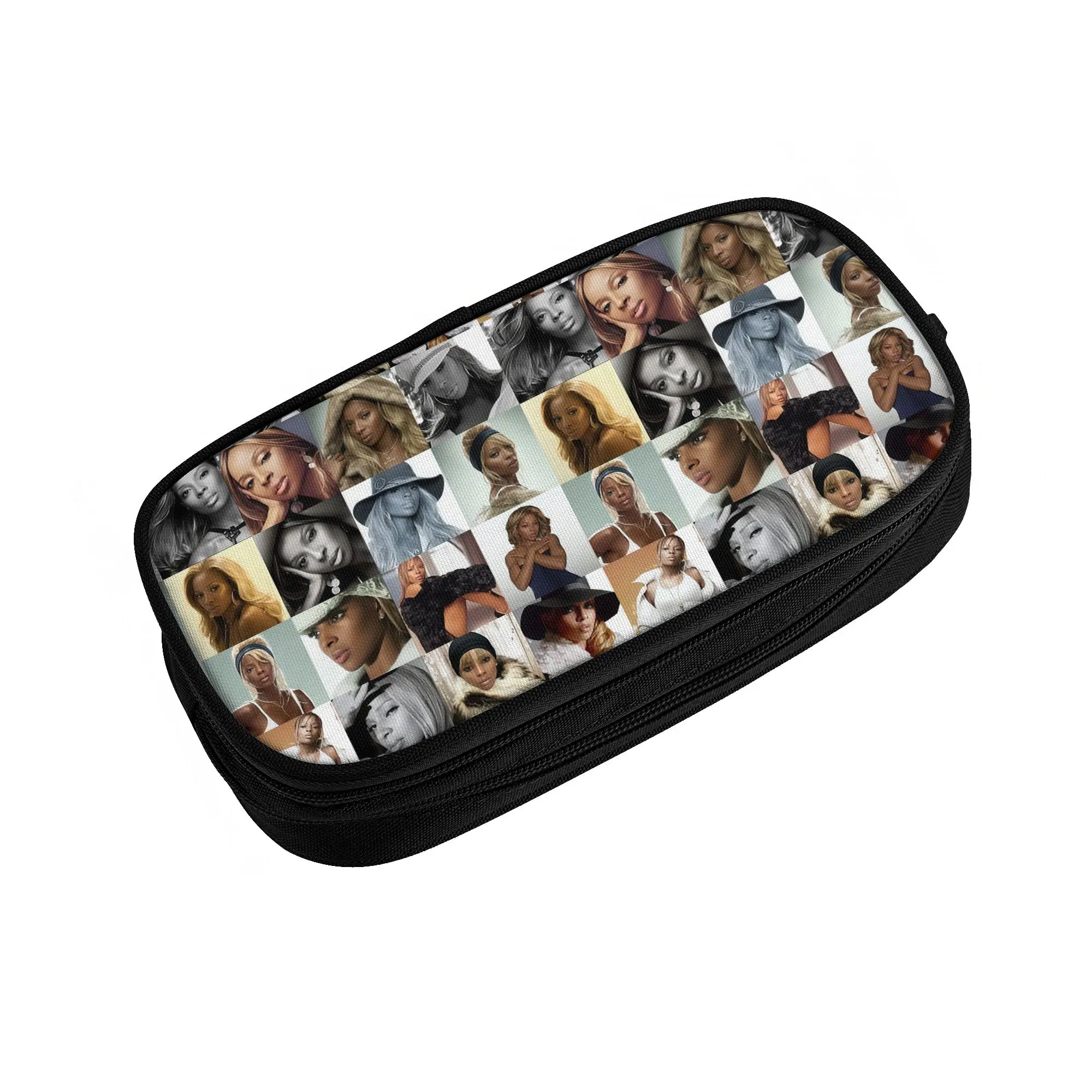 Kawaii Mary Jane Blige  Pencil Cases for Girls Boys Large Storage Singer Queen Hip-Hop of R&B  Pencil Pouch School Supplies