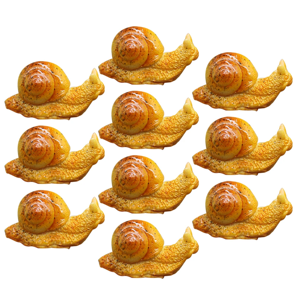 

10Pcs Lightweight Snail Statue Decor Ideal for Garden Layouts Yard Decorations Balcony Planters Simulated Small Creature